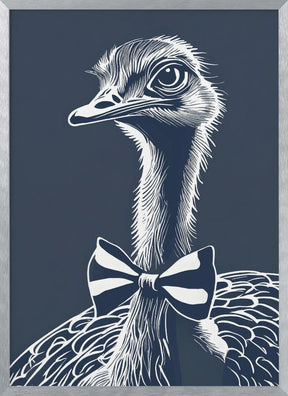 Ostrich with bow tie Poster