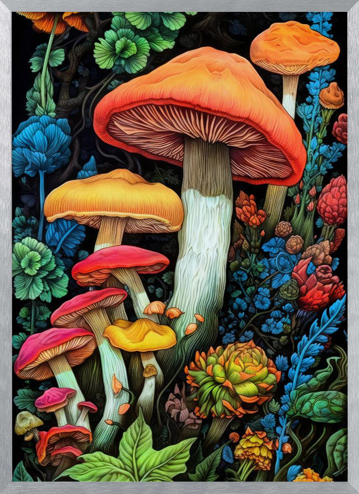 Nature 3 mushrooms Poster