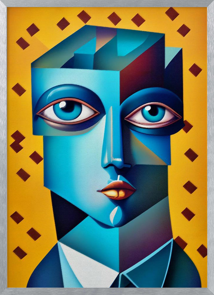 Cubist Abstract Face Poster