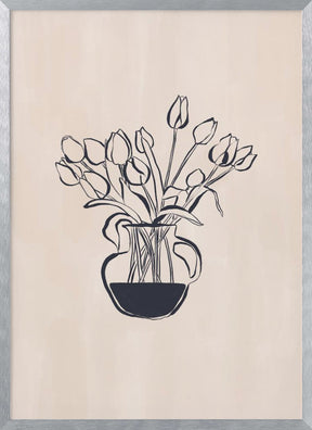 Tulips Flower Vase Line Art Print By Ivy Green Illustrations 4 5 Ratio Poster