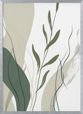 Green Abstract Leaves No 1 Poster