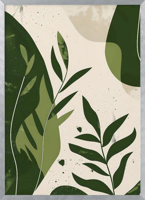 Green Abstract Leaves No 2 Poster