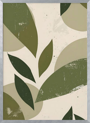 Green Abstract Leaves No 3 Poster