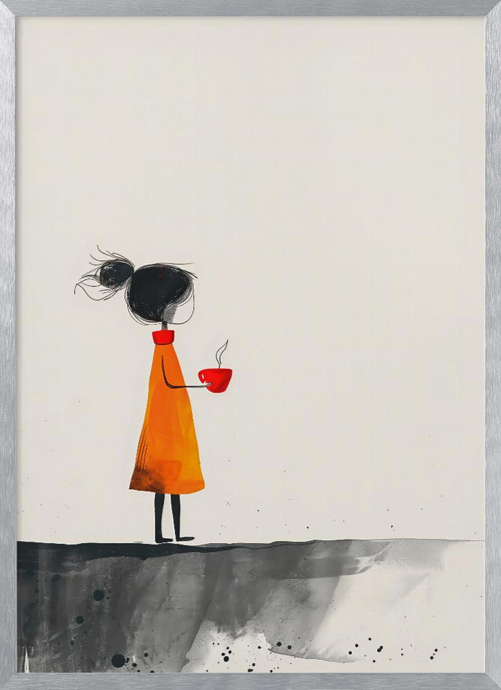 The Girl With the Red Coffee Cup Poster