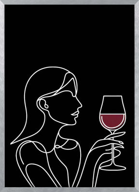 Woman and Wine On Black 2 Poster