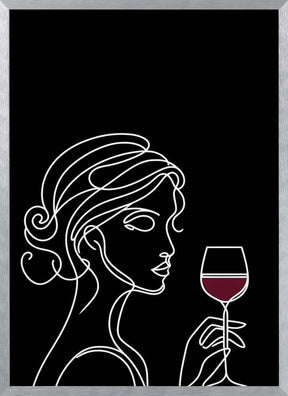 Woman and Wine On Black 3 Poster