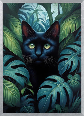 Cat In Bushes Poster