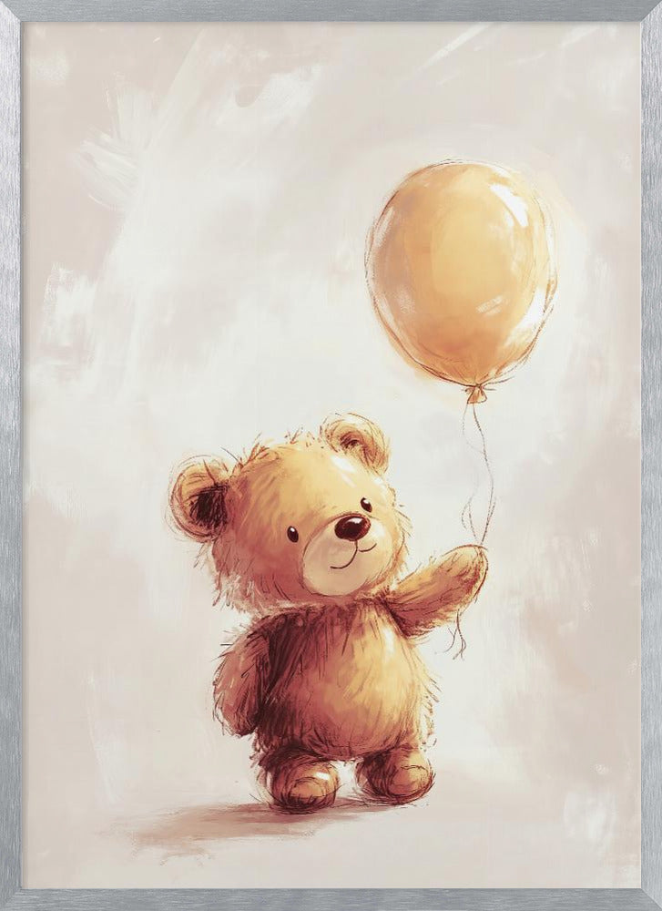 Teddy Bear and Balloon Poster