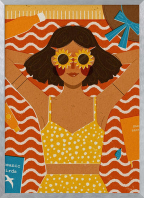 Girl at the Beach Poster