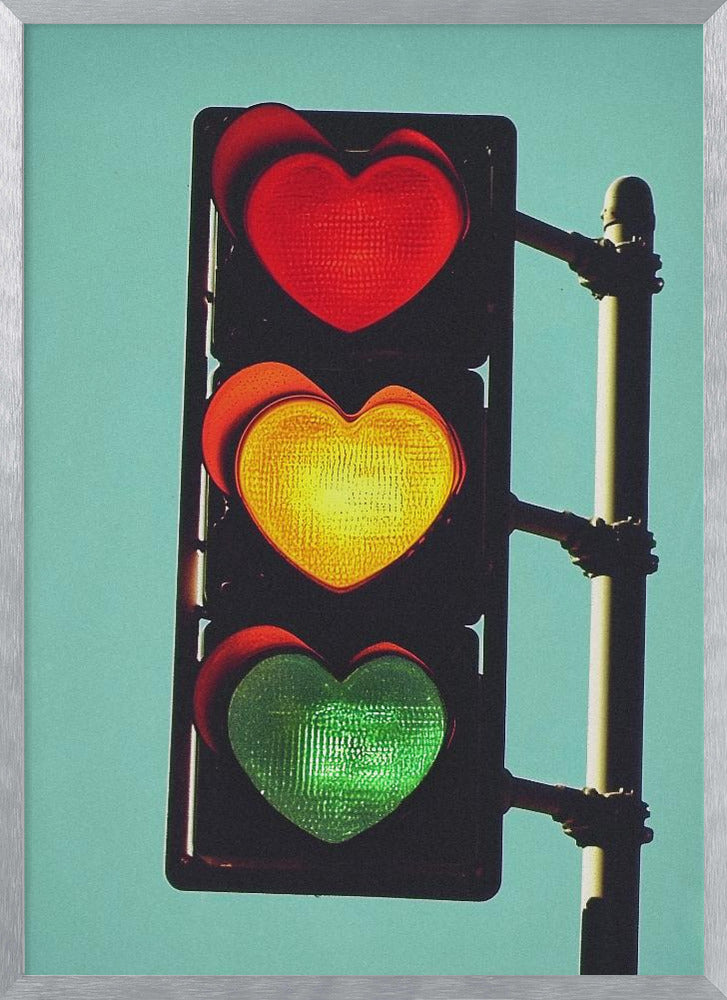 Traffic Light In Love Poster