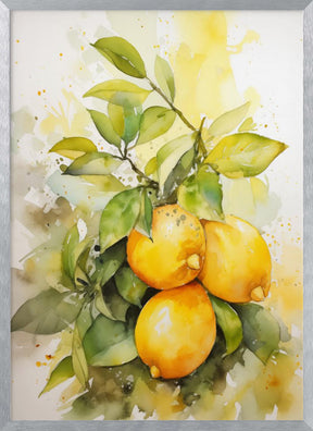 Lemons and Leaves Poster