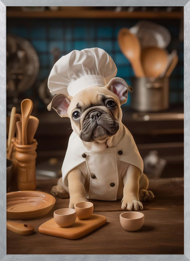 French Bulldog Puppy Chef Poster