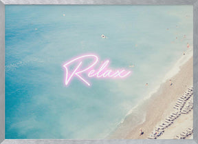 French Riviera Relax Neon Poster