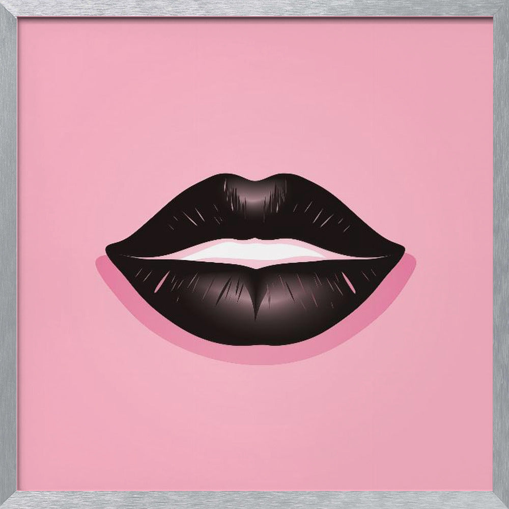 Lips In Black and Pink Poster