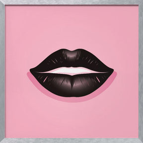 Lips In Black and Pink Poster