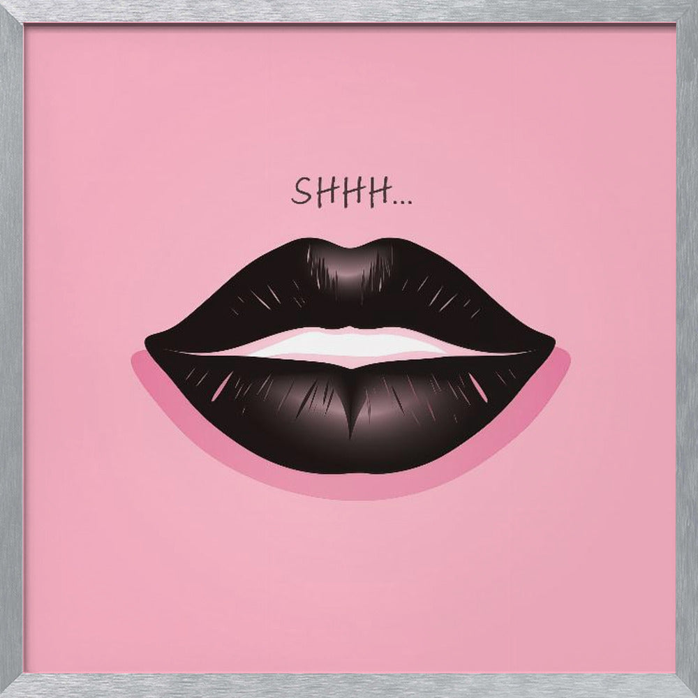 Lips In Black and Pink Poster