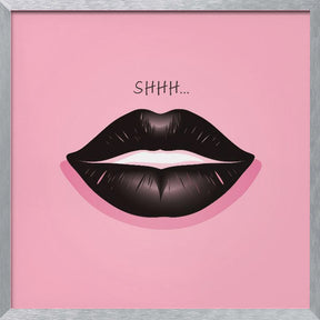 Lips In Black and Pink Poster