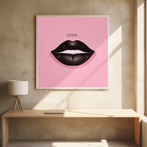 Lips In Black and Pink Poster