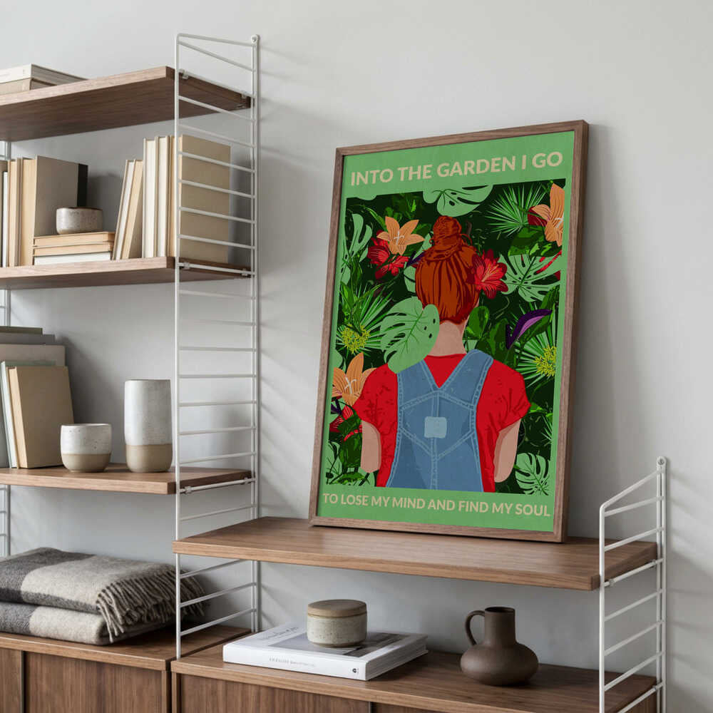 Into the Garden (redhead &amp; Light Green) Poster
