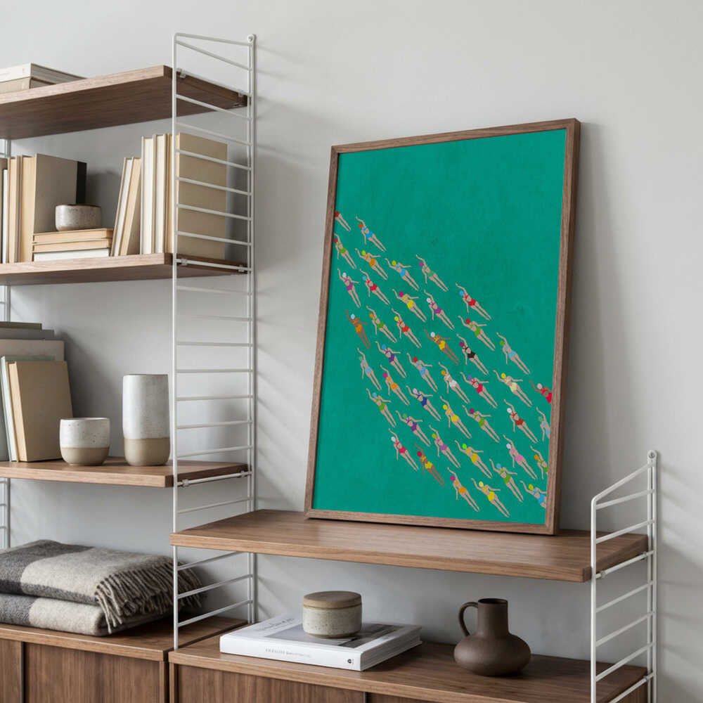 Racing Swimmers Poster