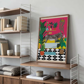 Zebra Bathtime Poster