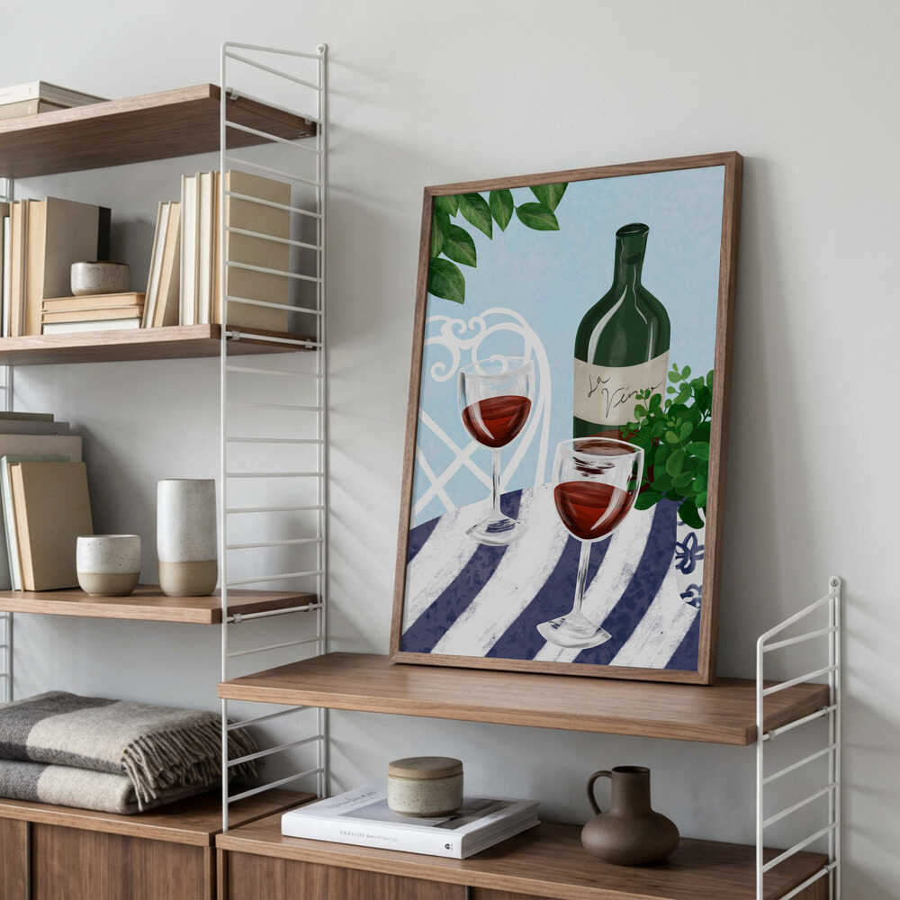 Red wine under the tree Poster