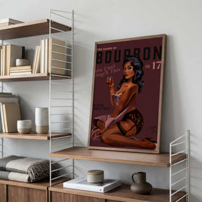 Babes of Bourbon Cant Touch This. Sexy Retro Pin Up Girl Whiskey Art Poster