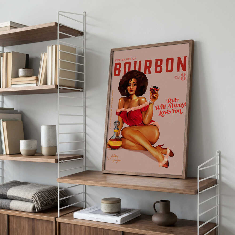 Babes of Bourbon Vol 8 Vintage Pinup Girl With Afro Poster