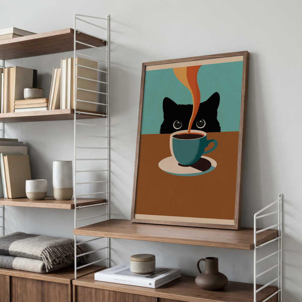 Cat &amp; Coffee Poster