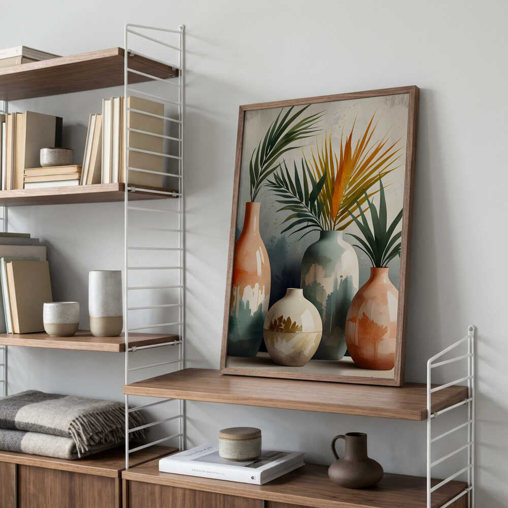 Tropical Vases In Watercolor Hues Poster