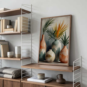 Tropical Vases In Watercolor Hues Poster