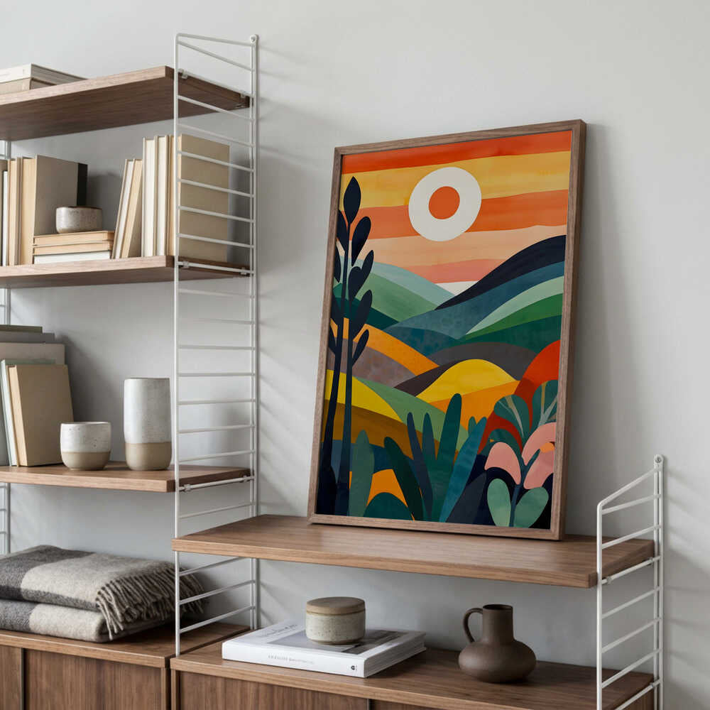 Sunrise Over Rolling Hills Poster