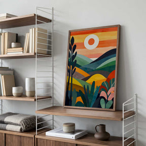 Sunrise Over Rolling Hills Poster