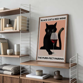 A4 Cat & Wine Purr Fect 01.png Poster