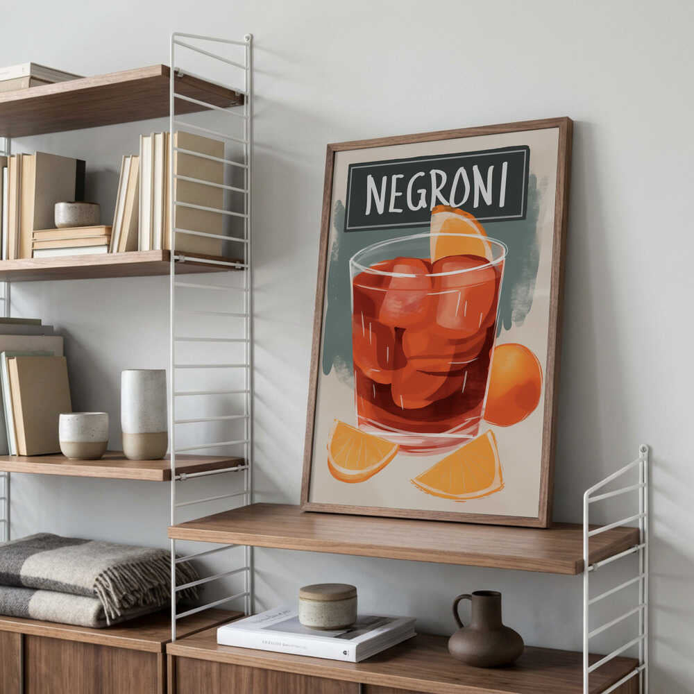 Vibrant Negroni Cocktail Poster