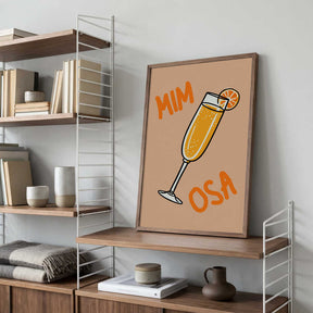 Illustration Of A Mimosa Cocktail Poster