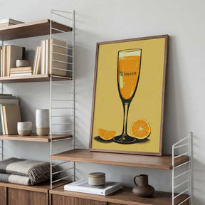 Illustration Of A Mimosa Cocktail Poster