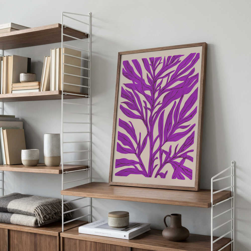 The Tree Branch with Purple Leaves Poster