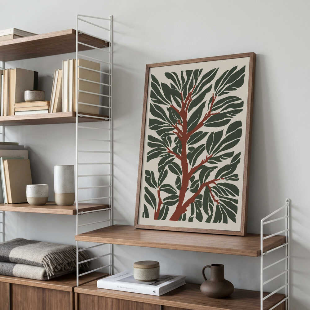 The Tree Branch with Green Leaves Poster
