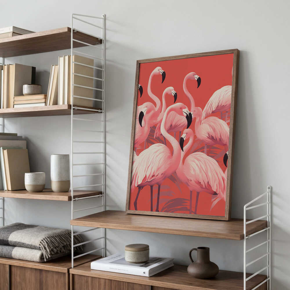Vibrant Pink Flamingos Poster