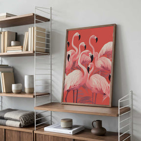 Vibrant Pink Flamingos Poster