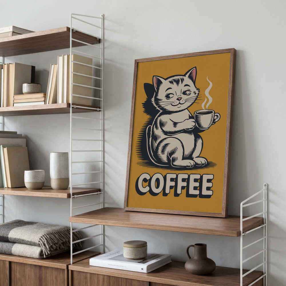 Cat Brew Delight Poster