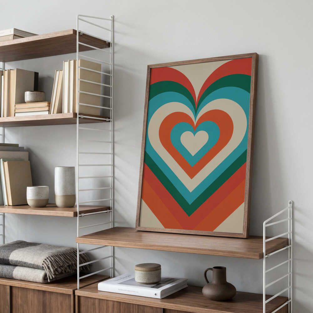 Concentric Hearts Poster