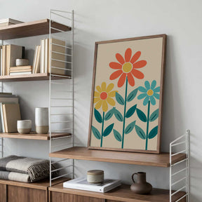 Boho Flowers Series No 7 Poster