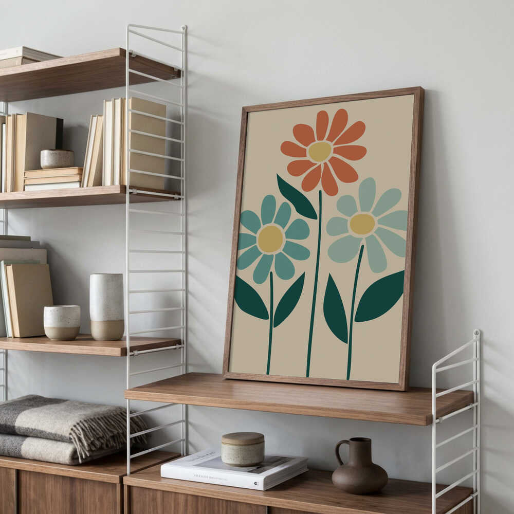 Boho Flowers Series No 6 Poster