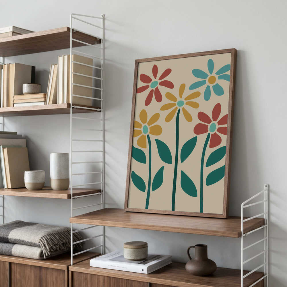 Boho Flowers Series No 3 Poster