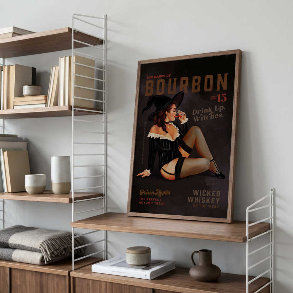 Babes of Bourbon October Halloween Witch Poster