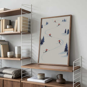 Five Skiers Poster