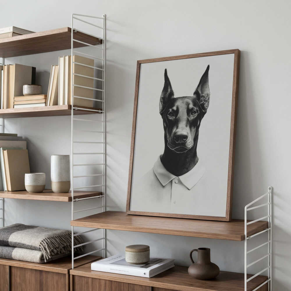 Doberman In Polo Shirt Poster