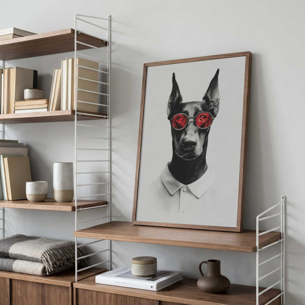 Doberman In Polo Shirt Poster
